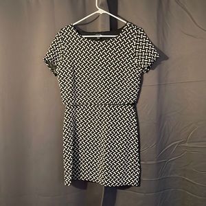 Black and white midi dress